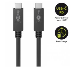 Slika izdelka: GOOBAY USB-C (M)/ USB-C (M) 1m 100W PD napajalni in sync kabel