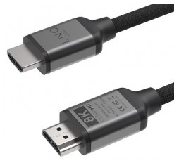 Slika izdelka: Kabel HDMI v HDMI 2.1a, M/M, 8K 60Hz, 4K 120Hz, UHS, HDR, 2m, pleten, LINQ