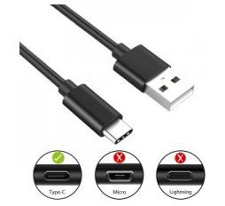 Slika izdelka: Kabel USB 2.0 A v USB-C, 1,8 m, črn, Ewent