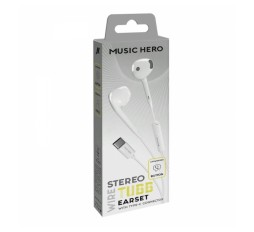Slika izdelka: SLUŠALKE TUBB MUSIC HERO ŽIČNE USB-C MIKROFON BELE